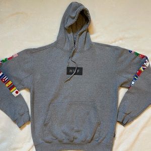 Vintage HUF World Flags Hoodie Pullover
